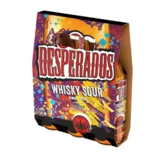 Opakowanie piwa Desperados Whisky Sour. Odkryj nowe, odważne smaki piwa Desperados.