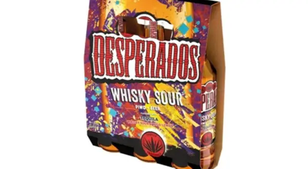 Opakowanie piwa Desperados Whisky Sour. Odkryj nowe, odważne smaki piwa Desperados.