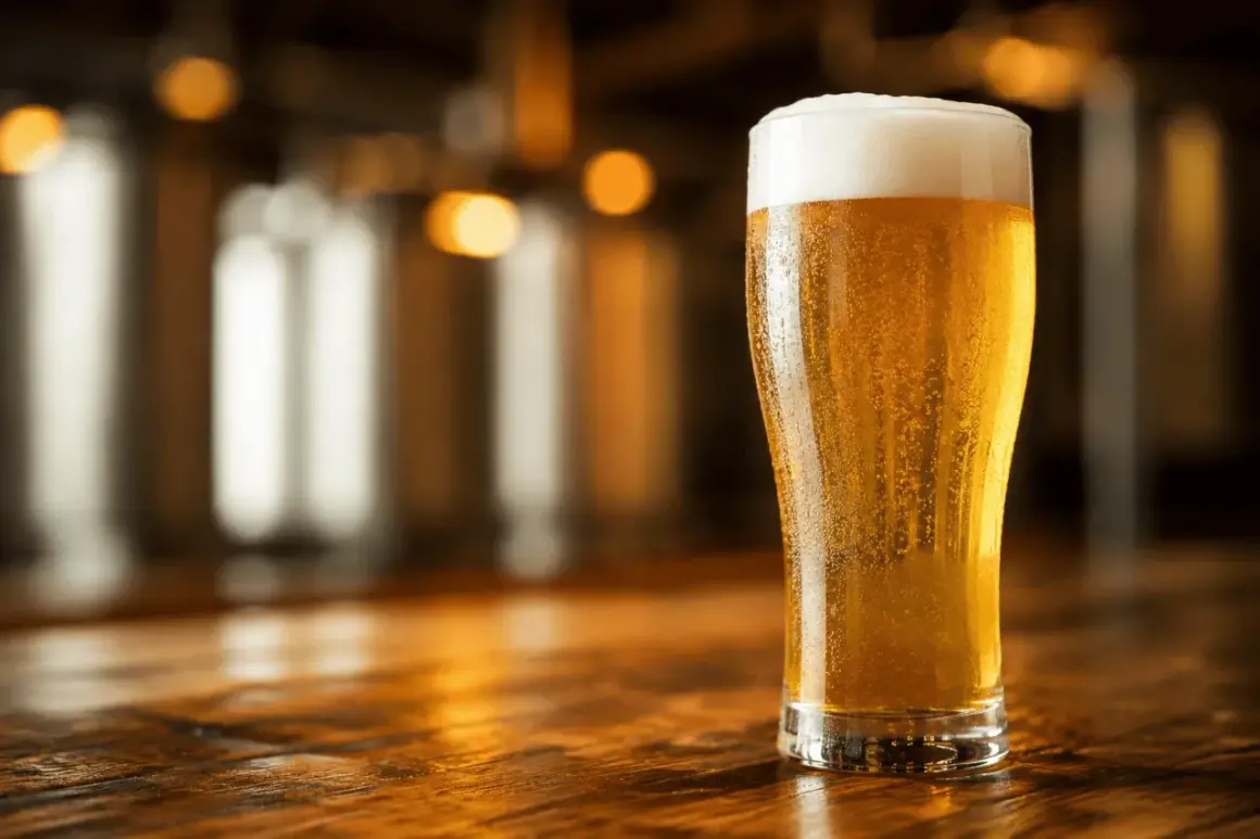 Złocisty lager z obfitą pianką, idealny do delektowania się jego orzeźwiającym smakiem.